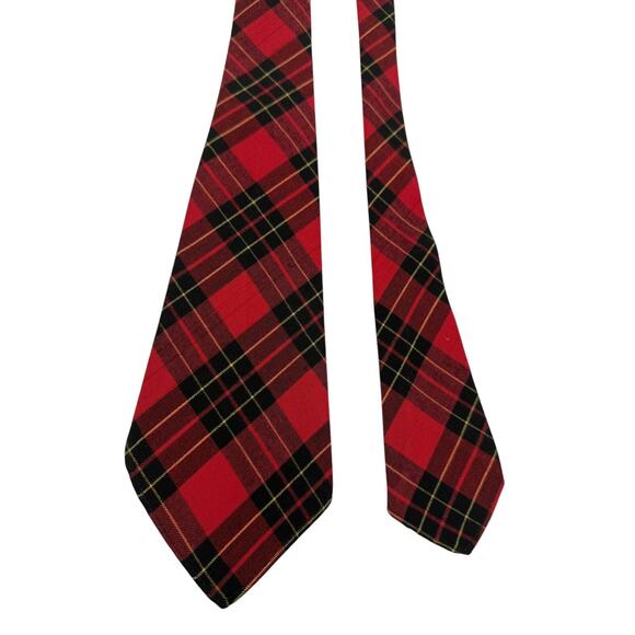 Vintage 1940s Tie Men's Neck Ties Swing Neckties 1930s Striped RED Wool 44X4" - Picture 3 of 7